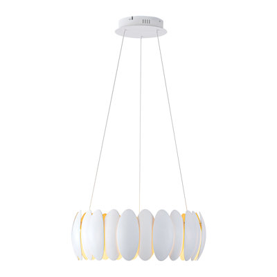 Pablo 20-in White Dimmable LED Chandelier