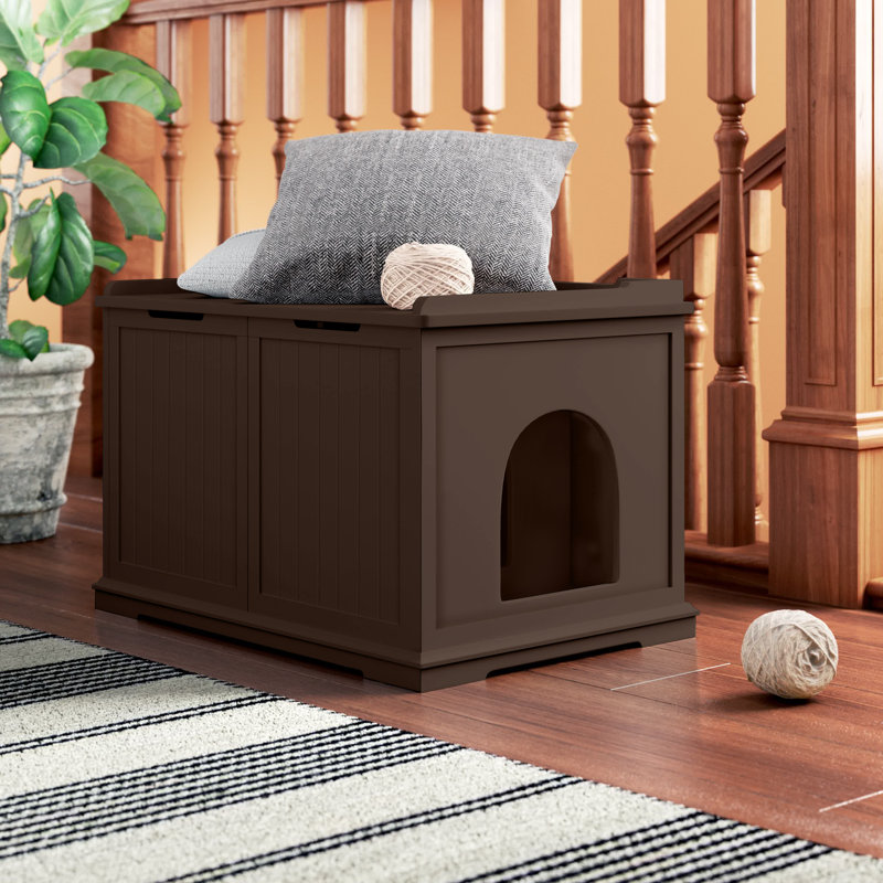 TRIXIE XL Furniture Style Litter Box Enclosure and Pet Home, Hidden Cat Litter Box, Brown