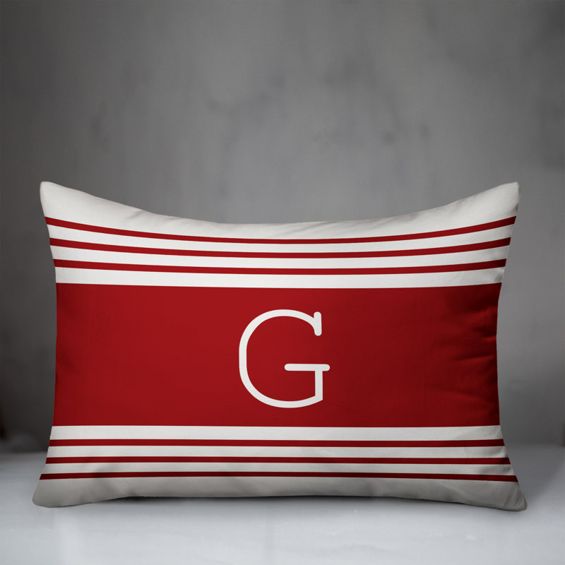 Striped Throw Pillow, G, Red