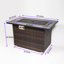 44" Propane Gas Fire Pit Table, 50000 BTU Rectangular Fire Pit, Tile Tabletop With Beautiful Wicker Base For Outside Patio Deck Garden Courtyard-Brown