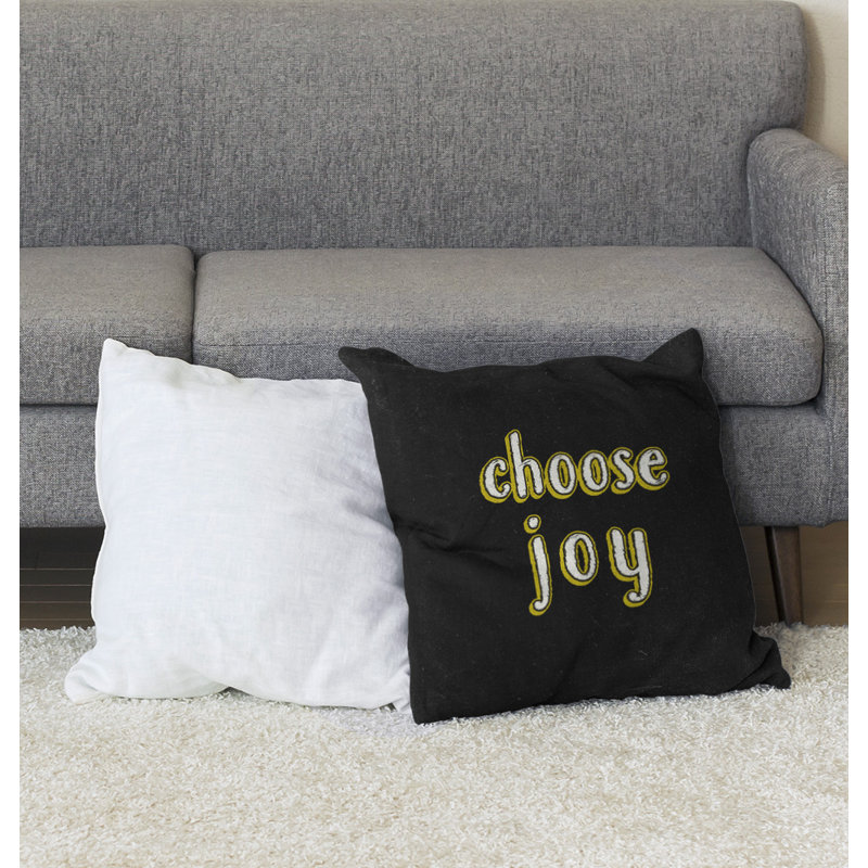 Coussin de sol choose Joy, H 36 po x l 36 po, Jaune