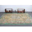 Grand tapis turc vintage beige pour les espaces de salon avec un design en laine Oushak