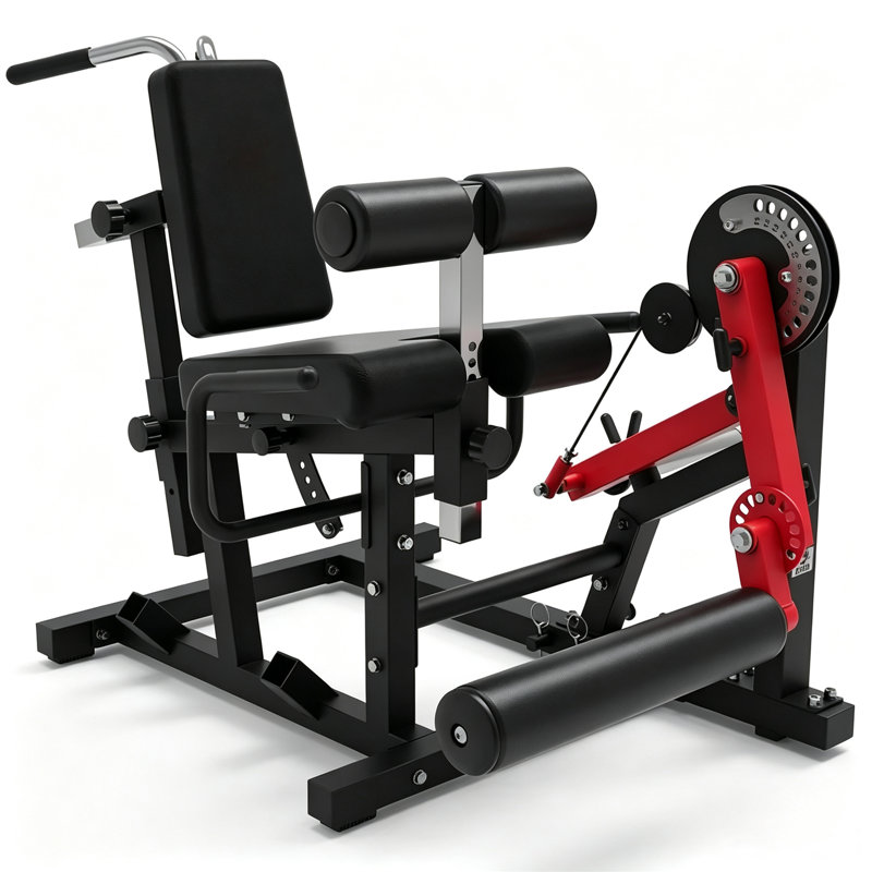 Machine pour allonger les jambes et courber les jambes allongées, appareil d'entraînement de jambes pour gymnastique à domicile à chargement par plaque, révélateur de jambes réglable à positions multiples avec système de câble lisse