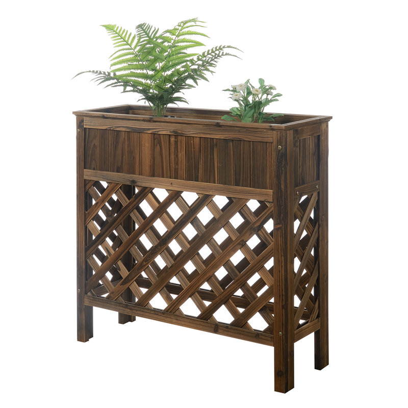 Pot à fleurs surélevé Jackson, H 36 po x l 23 po x P 13 po, Cèdre vieilli