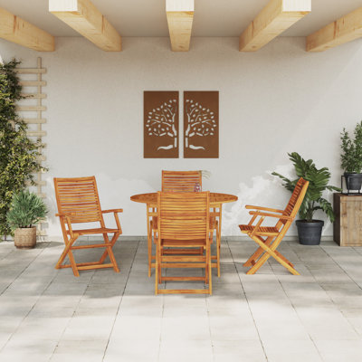 4 - Person Wood Patio Dining Set with