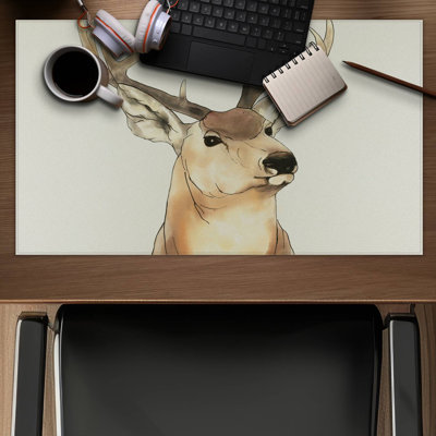 Deer portrait - 14.00"x24.25" Desk mat