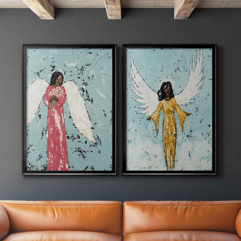 «Earthly Angel I», ensemble de 2 reproductions de cadres rectangulaires sur toile, H 36,5 po x l 53 po x P 1,25 po, Noir
