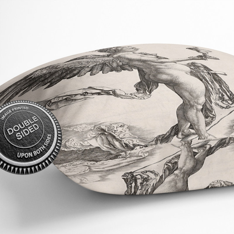 Nemesis By Albrecht Durer Square Throw Cushion, 55cm H x 55cm W x 20cm D