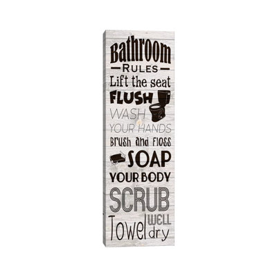 Bath Rules 1 Piece Wrapped Canvas Panoramic Wall Art