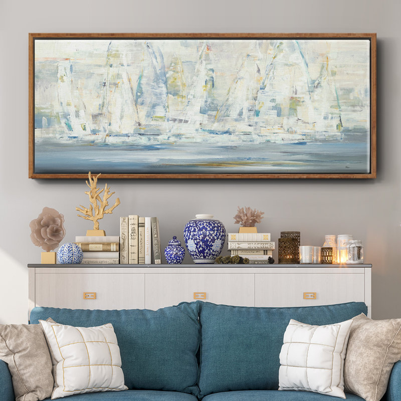 Regatta Time - Framed Canvas, 12" H x 30" W