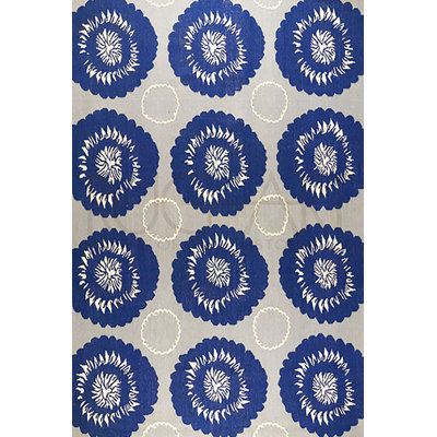 Noche Wool Geometric Area Rug in Blue/Gray