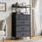 Slim Tall Dresser with Metal Frame, Wood Top, Open Shelf & Hooks Chest Organizer