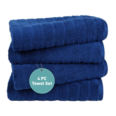 100% Cotton Zero Twist Terrycloth Quick Dry Towel (Set of 4)