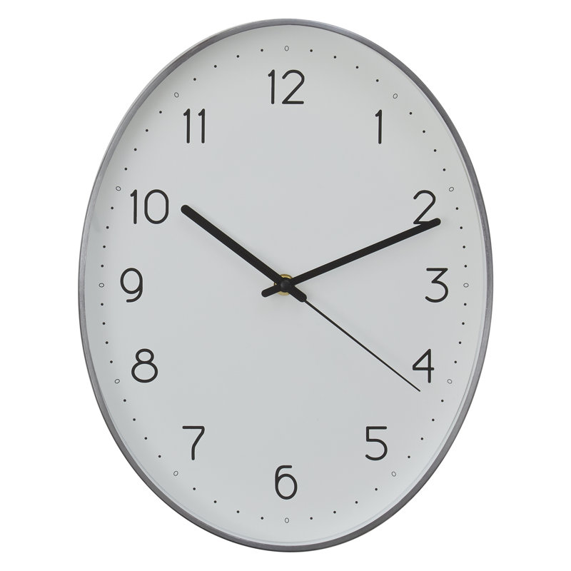 Samson Metal Wall Clock, Grey/White