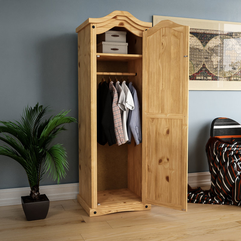 Harold Solid Wood Wardrobe, 178cm H x 57cm W x 50cm D