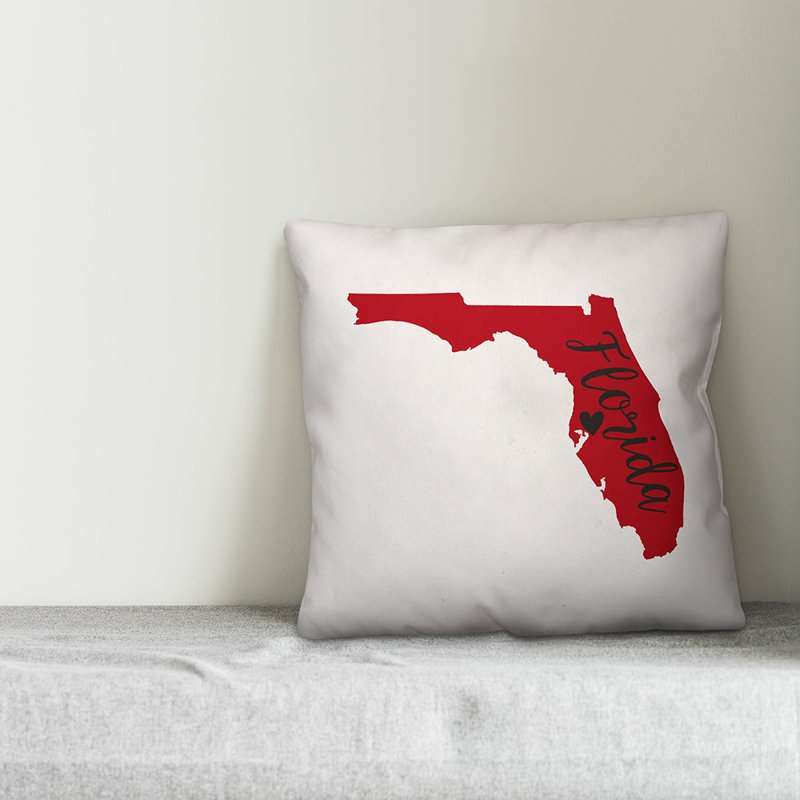 Coussin en forme de fierté de floride, 16 po x 1 po