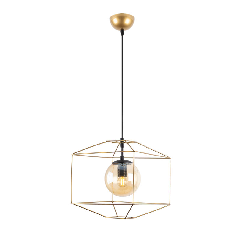1 - Light Shiny Gold Lantern Pendant