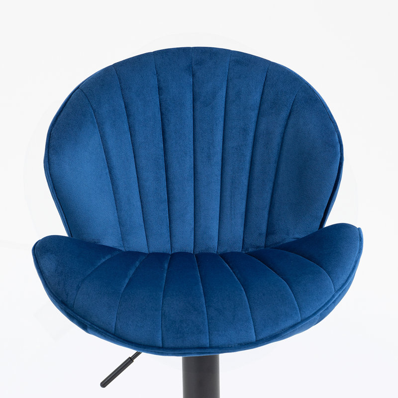 Tabourets de bar réglables avec dossier et repose-pieds, hauteur de comptoir, ensemble de 2, Bleu
