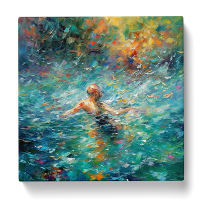 Swimming Impressionism - Wrapped Canvas