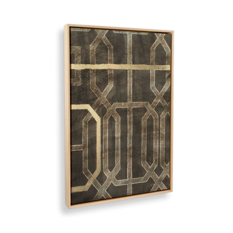 Trellis Pattern III by Ethan Harper Art Print, Tan, 32"H x 24" W, Floater Framed Print without Mat Canvas