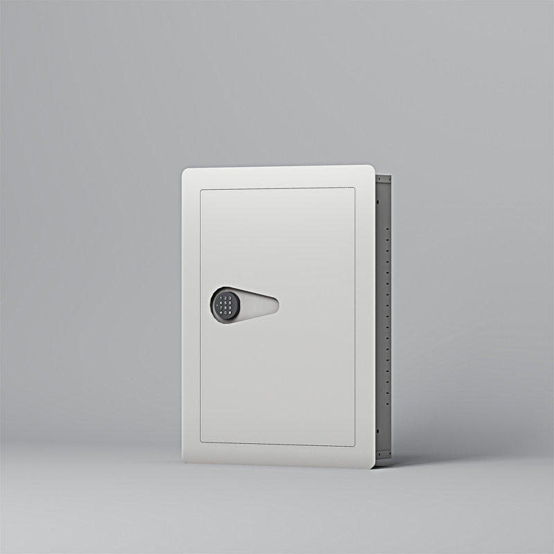 Digital Wall Hidden Safe Flat, White
