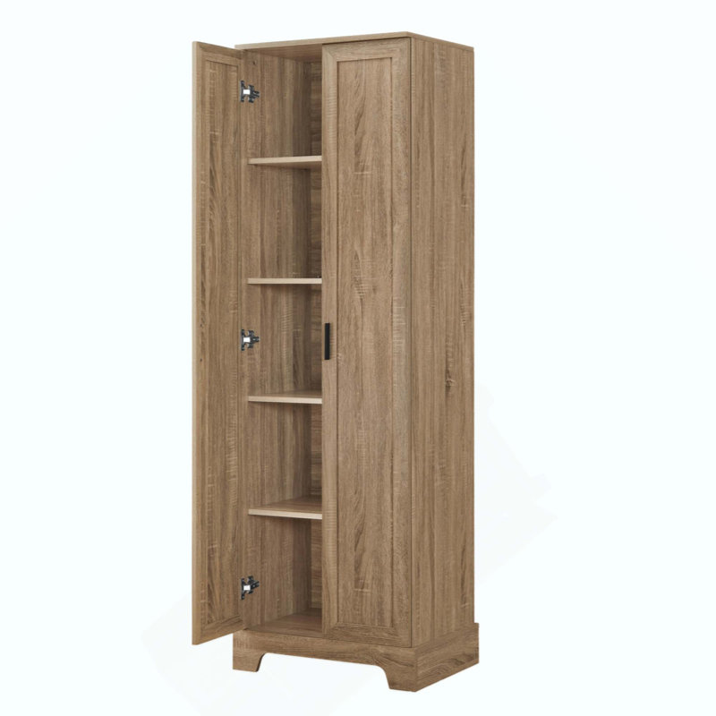 Armoire de rangement avec deux portes pour salle de bain, bureau, tablette réglable, panneau de fibres à densité moyenne