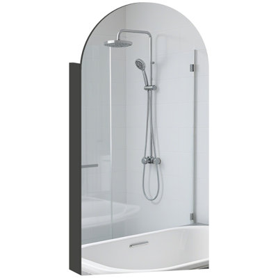 HOMCOM Bathroom Mirror Cabinet with Adjustable Glass Shelves