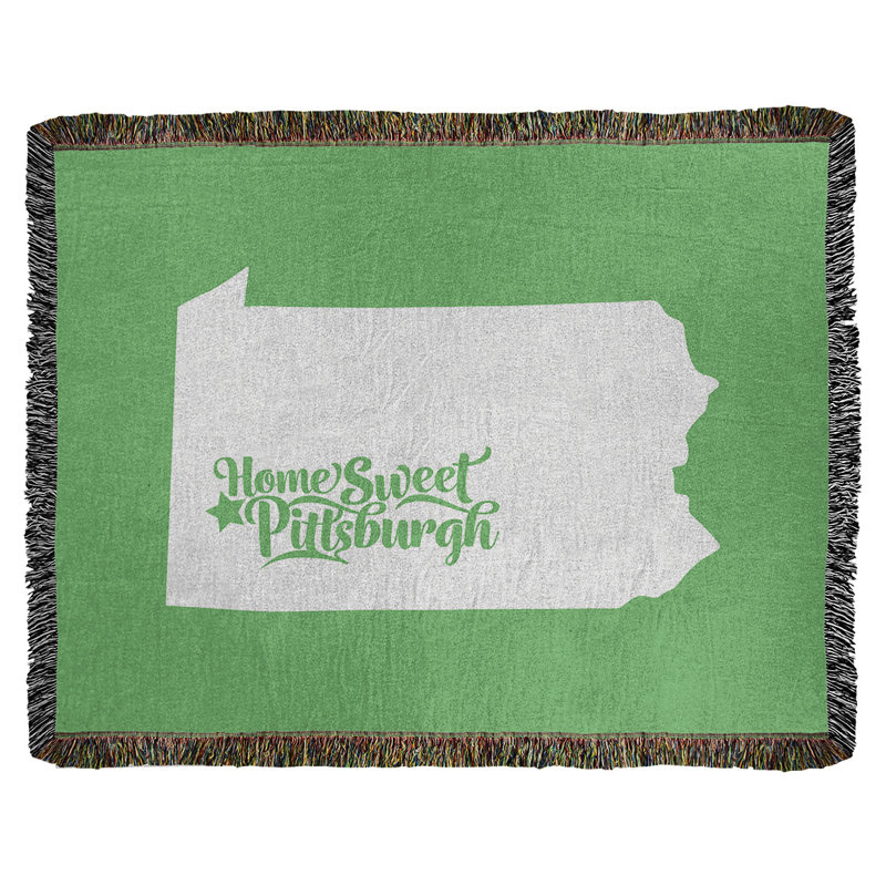 Jeté en coton tissé pittsburgh pennsylvanie, l 60 po x L 80 po, Vert