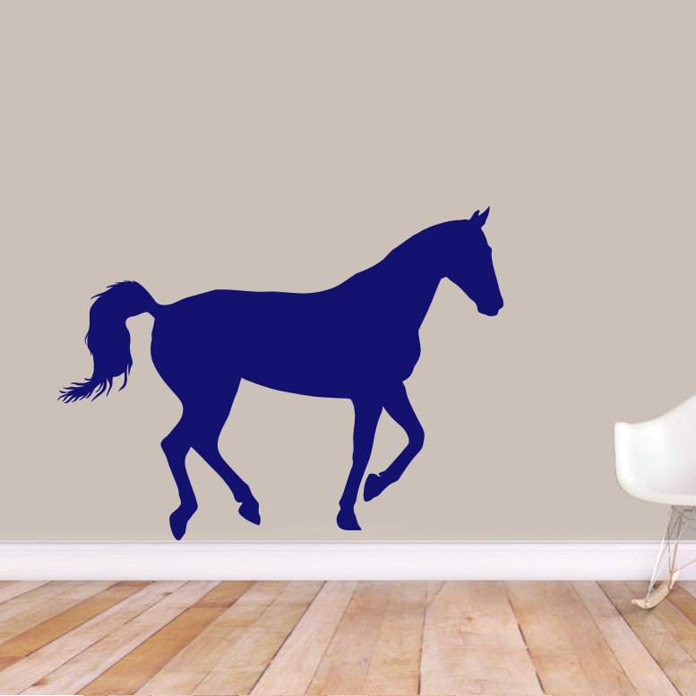 Décalcomanie murale cheval cheval, Bleu marine