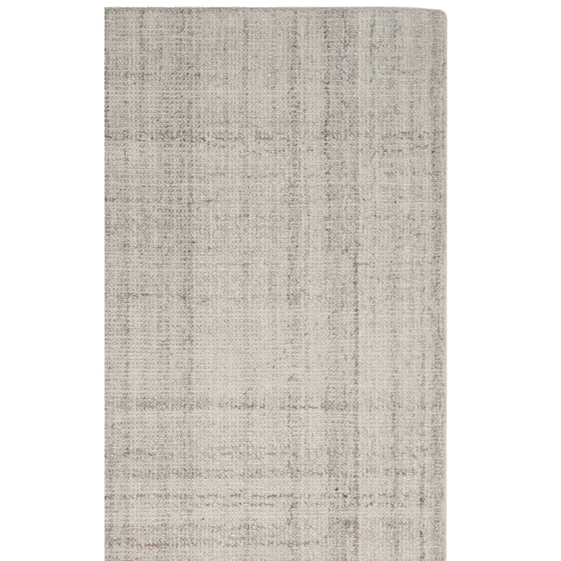 Mcentee Handmade Tufted Light Gray Area Rug, Rectangle 5' x 8'