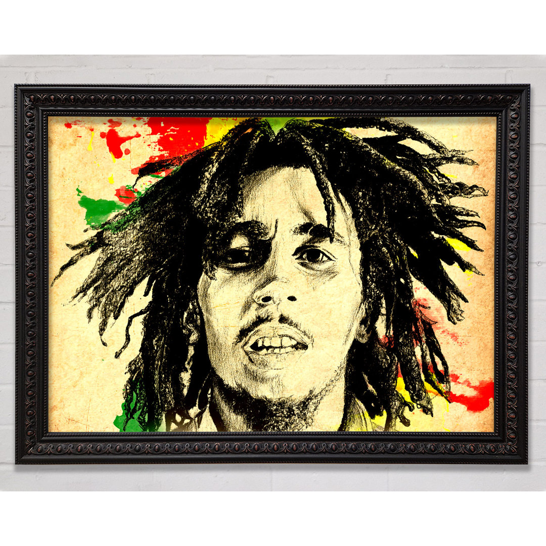 Bob Marley Splash Colour - Einzelner Bilderrahmen Kunstdrucke