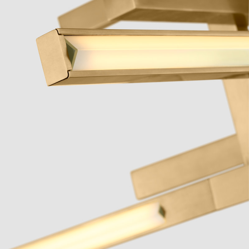 Sean Lavin Cityscape 6-light X-Large Pendant in Hand Rubbed Antique Brass with Crystal shade, Hand Rubbed Antique Brass