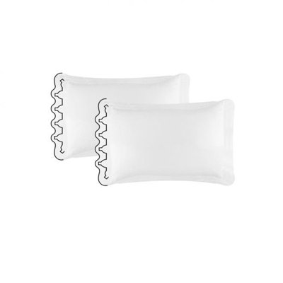Imaginary Scallop 400TC Cotton Embroidery Sateen Solid Pillowcases (Set Of 2)