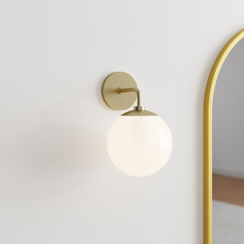 Luna Armed Sconce, Aged Brass