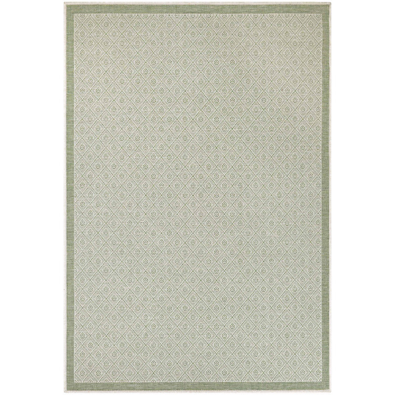 Vacaville Geometric Sand Sea Mist Green Indoor Outdoor Area Rug, Rectangle 2' x 3'7"