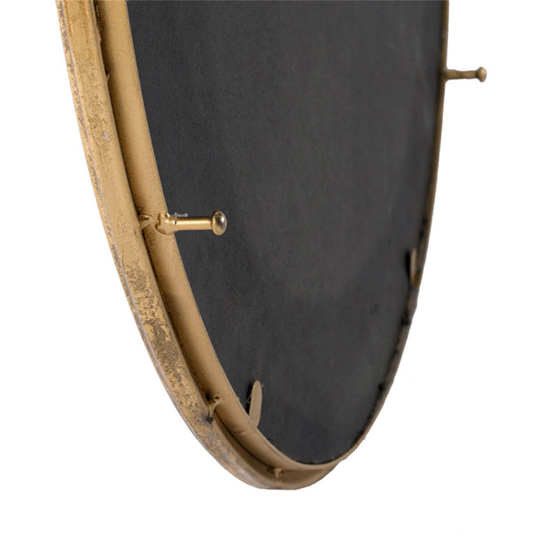 Miroir mural circulaire avec cadre en fer, 28,3 po x 22,4 po