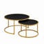 Ensemble de 2 tables basses gigognes modernes en similicuir avec base en métal-1741805985