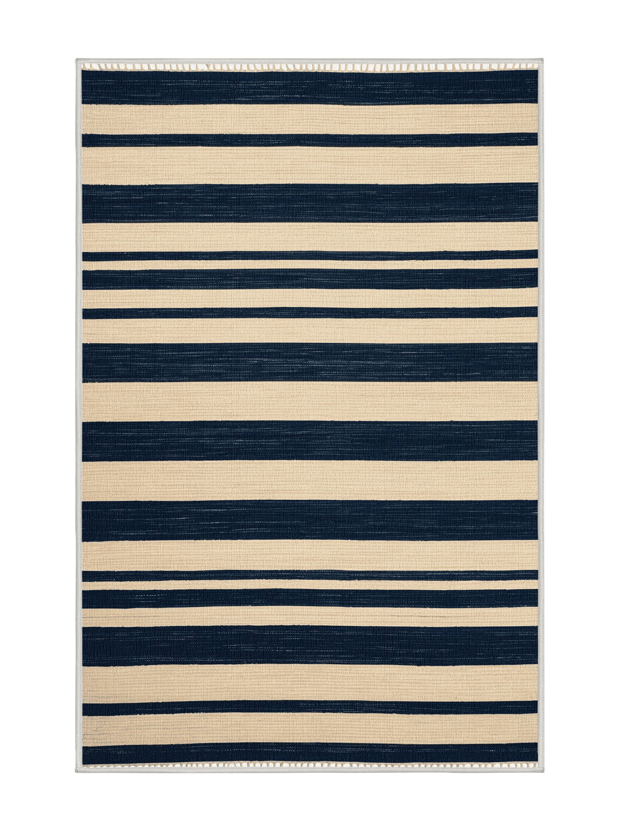 Horizontal Line Rug Rosecliff Heights Machine Washable Horizontal Stripes Beige Area Rug ...