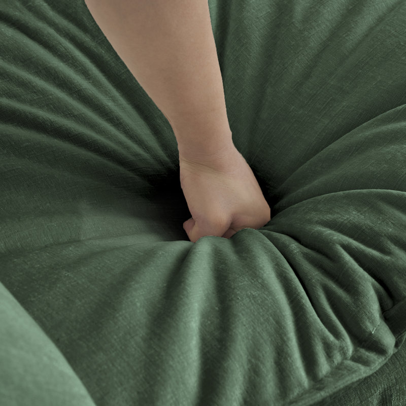 Repose-pieds rembourré en chenille, Vert foncé