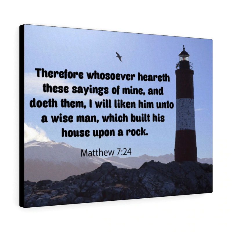House Upon ARock Matthew 7:24 - Wrapped Canvas Print, 61cm H x 76cm W