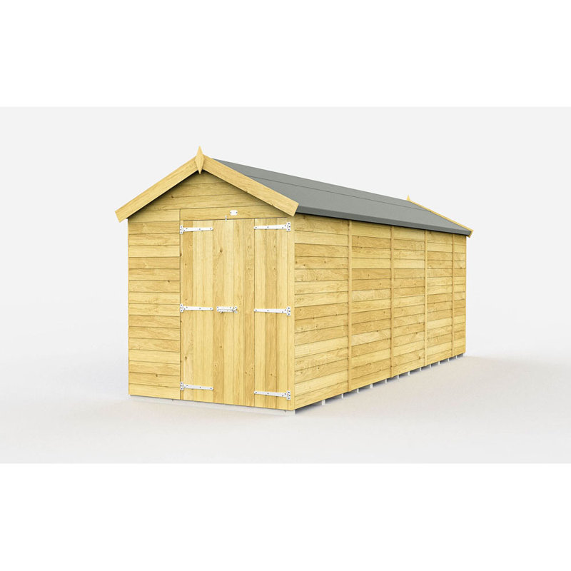 7ft x 18ft Apex Shed - Double Door without Windows
