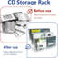 Présentoir à CD à 3 niveaux en acrylique transparent, support de rangement en cascade pour CD, présentoir à DVD/CD et support de rangement pour disques vinyles. Peut contenir jusqu'à 24 boîtiers CD standard (transparents).