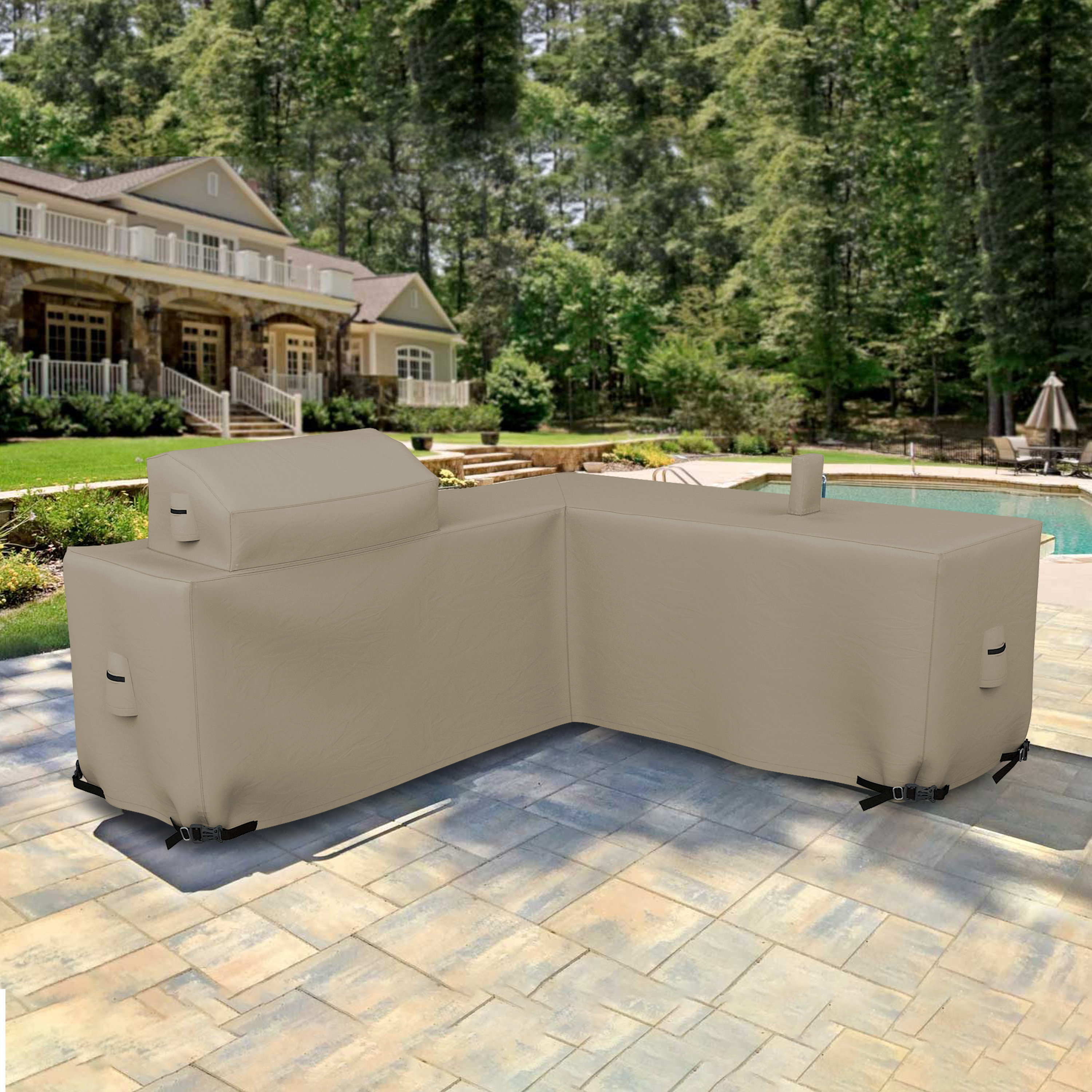 Arlmont & Co. Outdoor Kitchen Cover 600d Waterproof - Left - Customize 