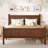 Flat Panel Bed with Headboard & Footboard,Minimalist Modern Platform Bed with Wood Grain Finish-485837486-485837484