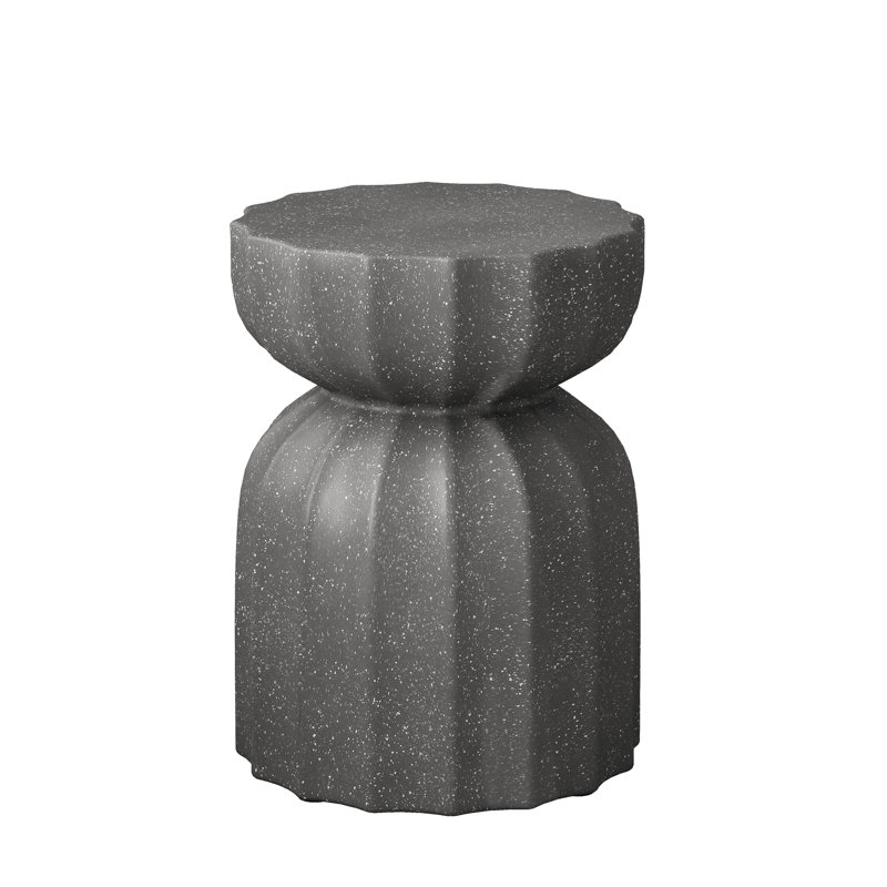 2 pièces, table basse et côtés en ciment gris 13 po imperméables, pour la cour du salon, le jardin de patio à haute durabilité,
