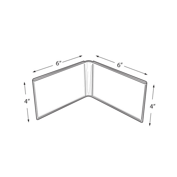 Azar Displays Clear Acrylic Double Photo Holder, Side by Side Dual Frame ,  Size 6W x 4H