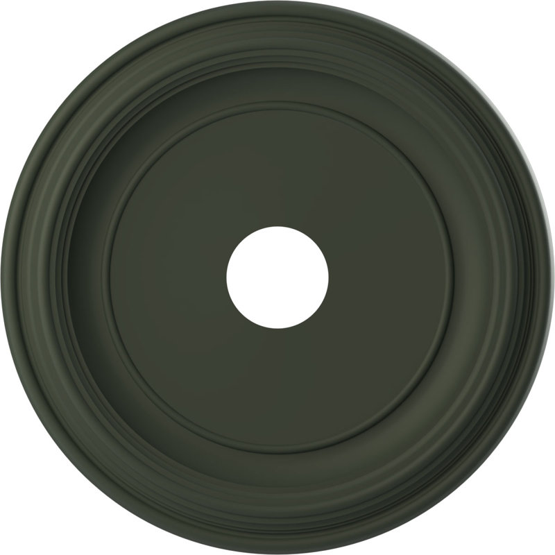 Traditional Traditional Thermoformed PVC Ceiling Medallion, 19" H x 19" W x 1.5" D, Metallic Weathered Steel