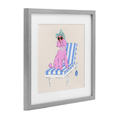 Fauteuil tendance Caniche, impression sous verre encadrée, design par Krissy Mast
