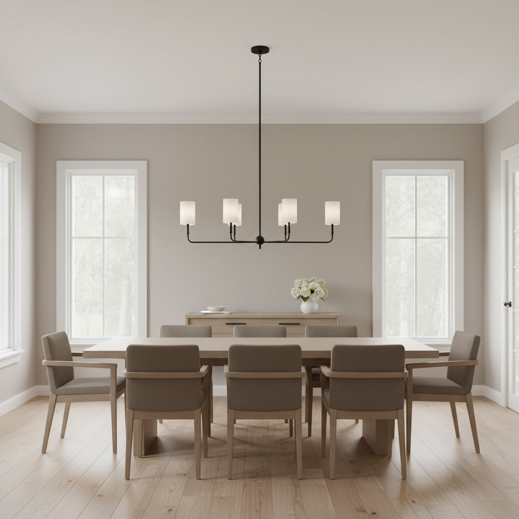 Rowley 6 - Light Dimmable Chandelier, Midnight Black