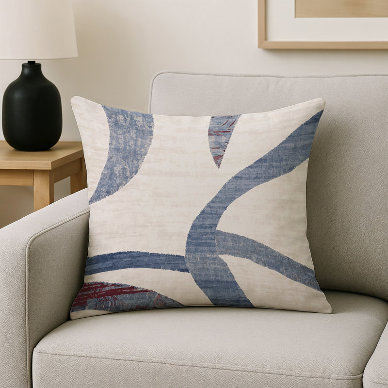 Coussin décoratif intérieur et extérieur Modern, Gris abstrait 26, Carré 16 po